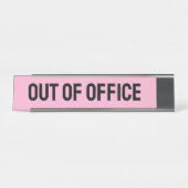 外出中のピンク デスクネームプレート (正面)