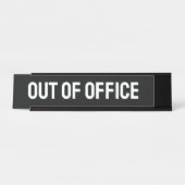 外出中の黒 デスクネームプレート (正面)