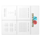 外出先でのペンと独身の紙ゲームメモ帳 ノートパッド (正面)