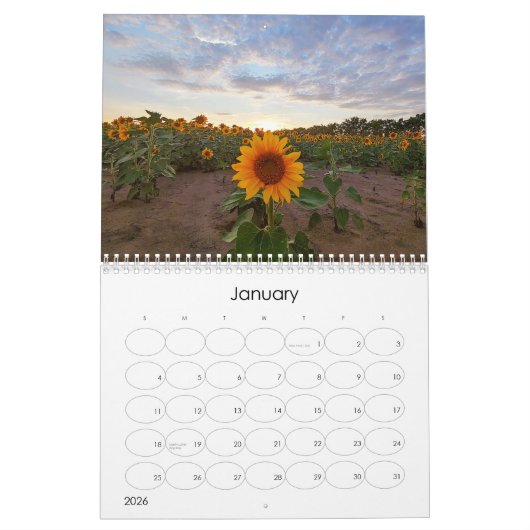 外出先のひまわりカレンダー カレンダー (1月 2026)