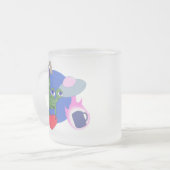 外国のトリオのおはようのマグ フロストグラスマグカップ (正面左)