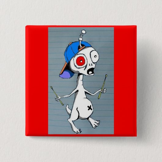 外国のドラマーボタン 缶バッジ (正面)