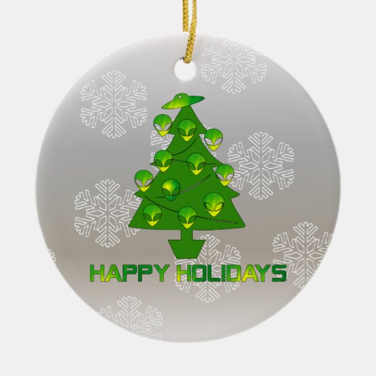 外国の休日の木 セラミックオーナメント (正面)