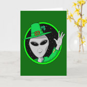 外国の小妖精のセントパトリックの日カード カード (黄色い花)