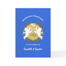 外国の行先の結婚式の写真のパスポートの招待