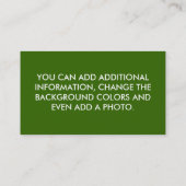 外国の顔ビジネス-プロフィールカード 名刺 (裏面)