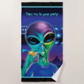 外国カスタムなビーチタオルはあなたのパーティーに私を連れて行きます ビーチタオル (正面)