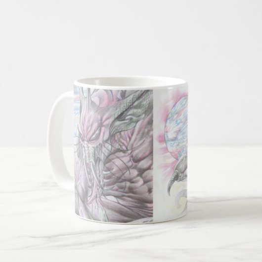 外国モンスターの未来派のサイファイのマグ- Alリオ--を着色して下さい コーヒーマグカップ (正面左)