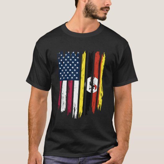 外国人の移民 – 米国統一された州ウガンダFla Tシャツ (正面)