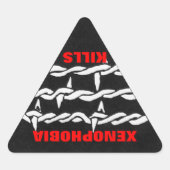 外国人恐怖症のシールを消す 三角形シール (正面)