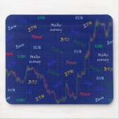 外国為替市場で金を稼ぐ マウスパッド (正面)