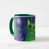 外国猫の宇宙猫の銀河系の星の芸術のマグ マグカップ (正面左)