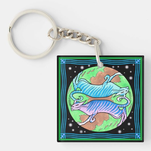 "外国猫" Keychain キーホルダー (正面)