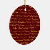 外国語のメリークリスマス セラミックオーナメント (右)