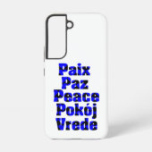 外国語の平和ハートブルーブラック SAMSUNG GALAXYケース (裏面)
