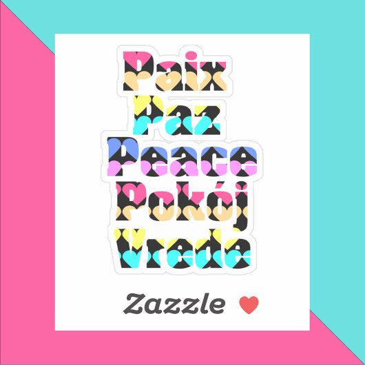 外国語の平和ブライトハート シール