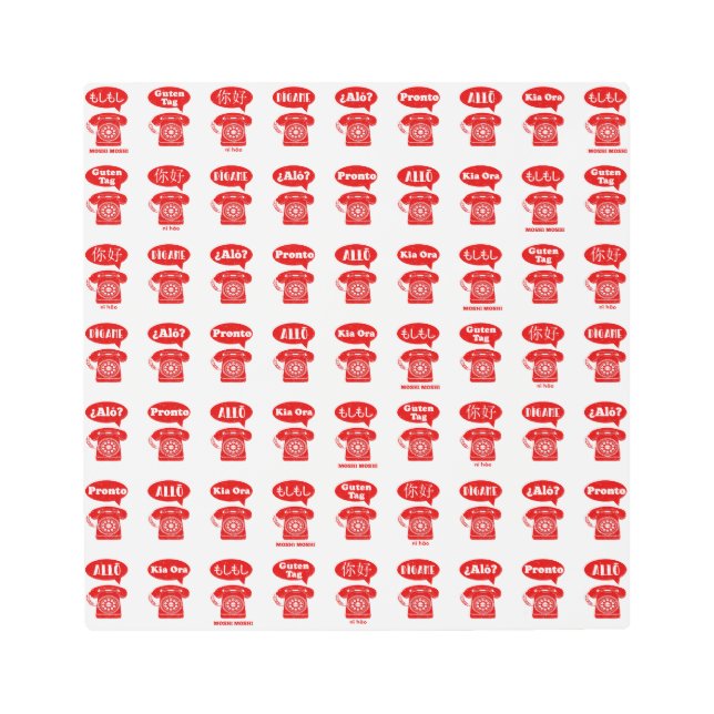 外国語の挨拶の電話パターン メタルプリント (正面)