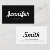 外国語の講師 – ミニマルシンプル簡潔 名刺 (正面/裏面)