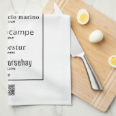 外国語の違う馬 キッチンタオル (四つ折り)