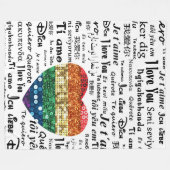 外国語を愛する毛布 フリースブランケット (正面(横))