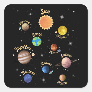 外太陽の部宇宙の惑星 スクエアシール
