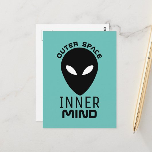外宇宙の心、地球外のエイリアン ポストカード (正面/裏面インサイチュ)