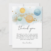 外宇宙の最初の旅ののまわりに太陽サンキューカード 案内状 (正面)