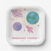 外宇宙ガーリー水彩惑星1st誕生日 ペーパープレート (正面)
