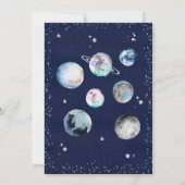 外宇宙ボーイベビーシャワー銀河系ベビーシャワーInv 招待状 (裏面)