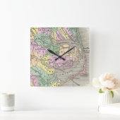 外岸とノースカロライナ東部の地図（1827年） スクエア壁時計 (ホーム)