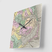 外岸とノースカロライナ東部の地図（1827年） スクエア壁時計 (傾斜)