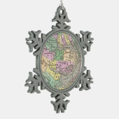 外岸とノースカロライナ東部の地図(1827年) スノーフレークピューターオーナメント (左)