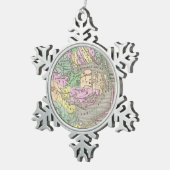 外岸とノースカロライナ東部の地図(1827年) スノーフレークピューターオーナメント (右)