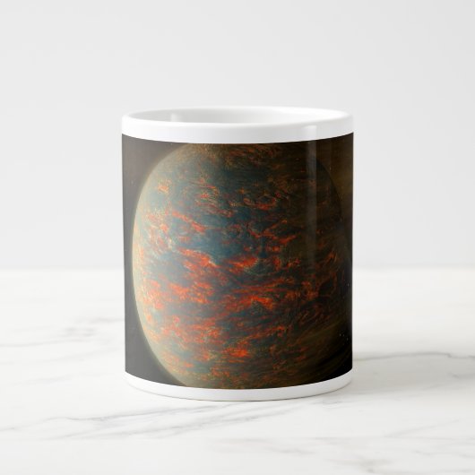 外惑星55カンクリEとその溶融表面 ジャンボコーヒーマグカップ (正面)