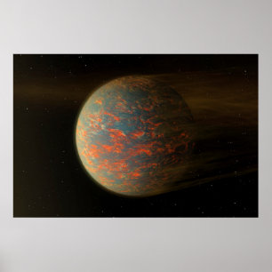 外惑星55カンクリEとその溶融表面 ポスター