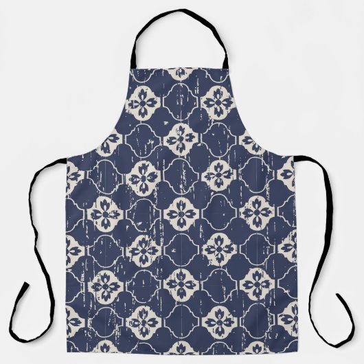 外擦り切れた花：ヴィンテージシームレス エプロン (正面)