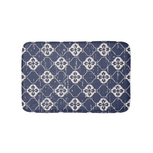 外擦り切れた花:ヴィンテージシームレス バスマット (正面)