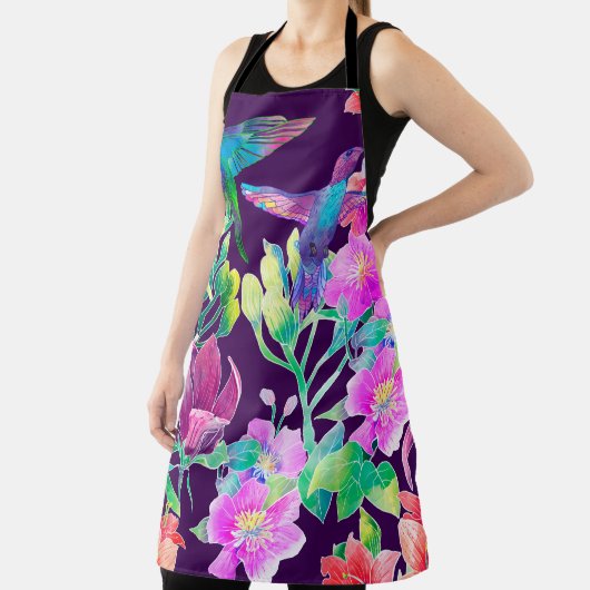 外来の花と鳥 エプロン (インサイチュ)