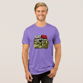 外来植物のシャツに反対しよう トライブレンドTシャツ (正面全面)