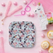 外来花の付いたトカン ペーパープレート (パーティー)