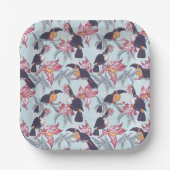 外来花の付いたトカン ペーパープレート (正面)