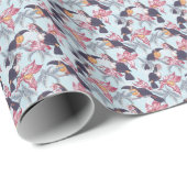 外来花の付いたトカン ラッピングペーパー (ロールコーナー)