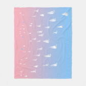 外海で帆船をレースする フリースブランケット (正面)