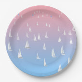 外海で帆船をレースする ペーパープレート (正面)