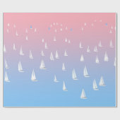 外海で帆船をレースする ラッピングペーパー (フラット)