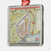 外皮、北および東の乗馬の地図からの詳細 メタルオーナメント (左)