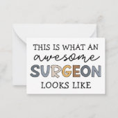外科医おもしろいの素晴らし感謝 ノートカード (正面)