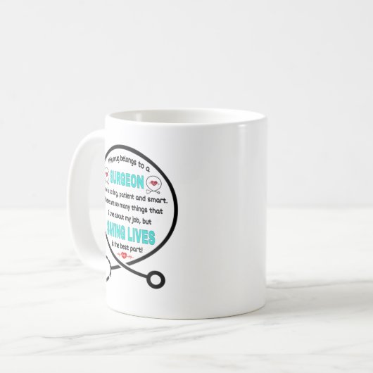 外科医のマグ。このマグカップは外科医の物だ コーヒーマグカップ (正面左)