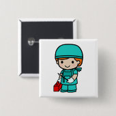 外科医の男の子 缶バッジ (正面&裏面)