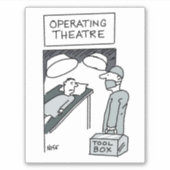 外科医はツールボックス漫画を持っている。 シール (正面)